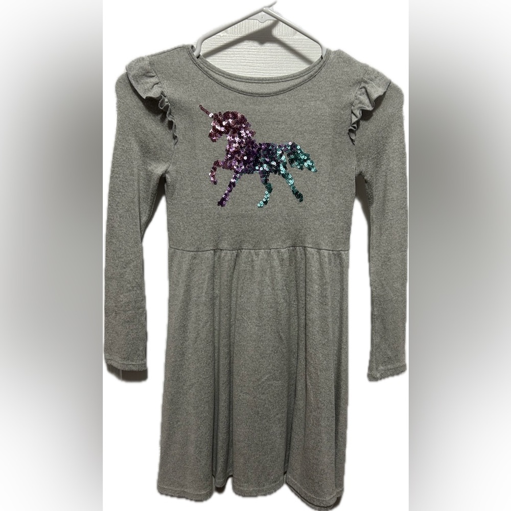Girls Jumping Bean - Gray Long Sleeve Dress